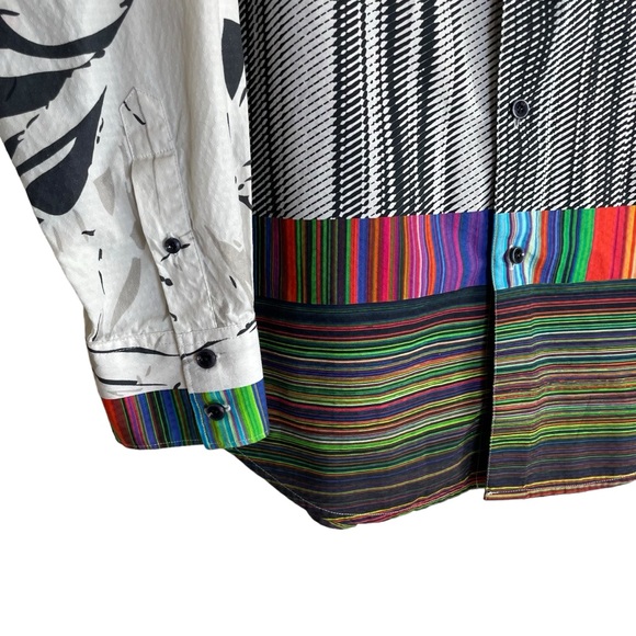 Robert Graham Passion Flower Multicolor Print Long Sleeve Button Down Mens Large - Picture 3 of 9